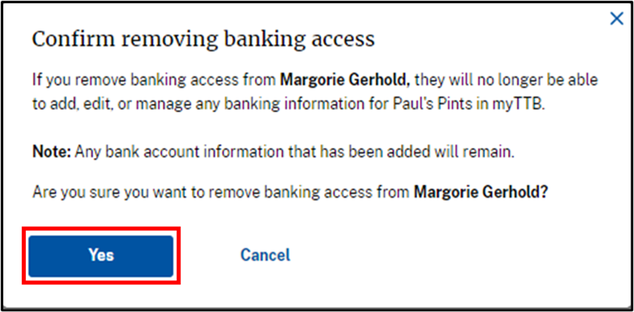 Banking access granted step