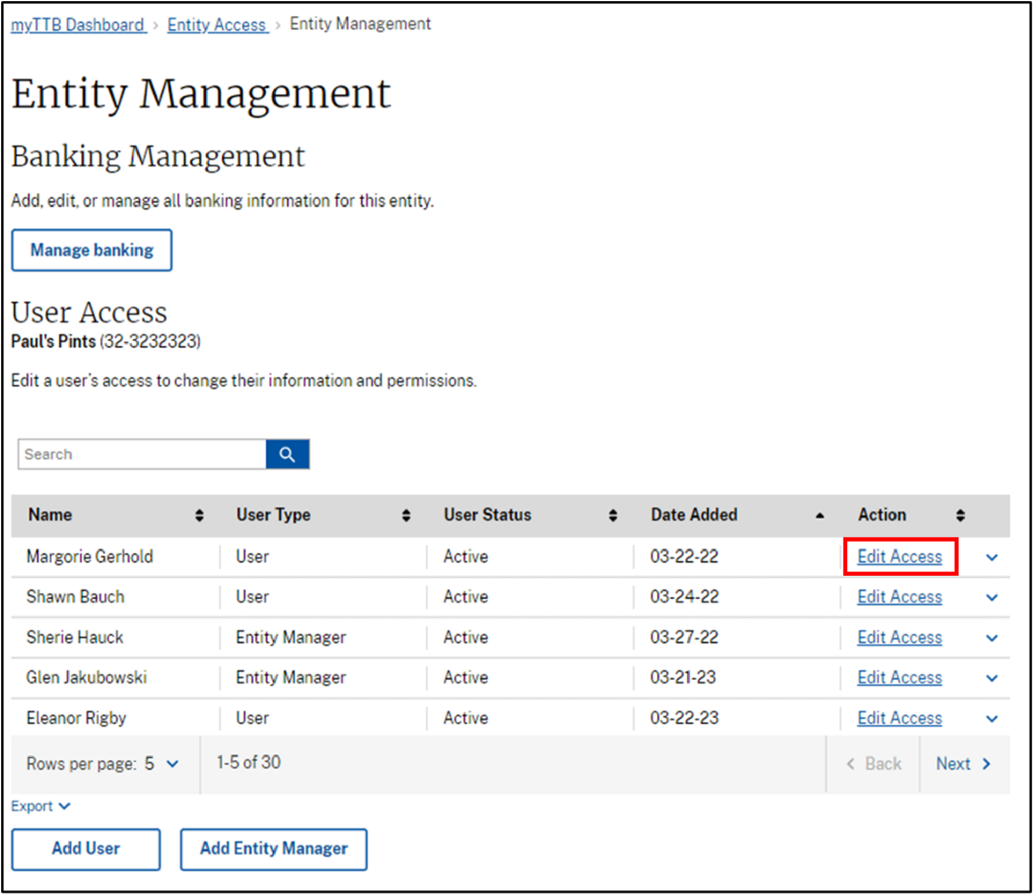 Remove banking access step