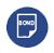 Blue icon with a file that has the text Bond