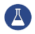 Blue icon with a beaker.