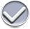 Grey circle icon with a white check mark.