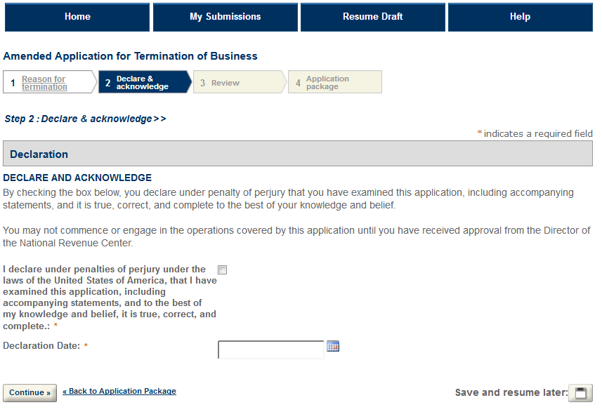 Amended Application for Terminating a Business | TTB: Alcohol and ...